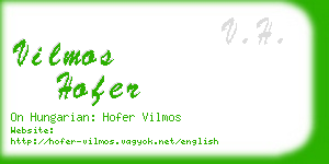 vilmos hofer business card